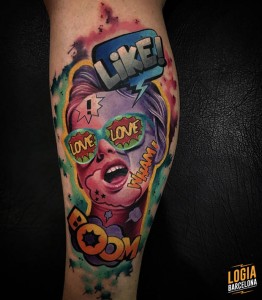 tattoo_pierna_pop_art_color_bruno_don_lopes_logia_barcelona 